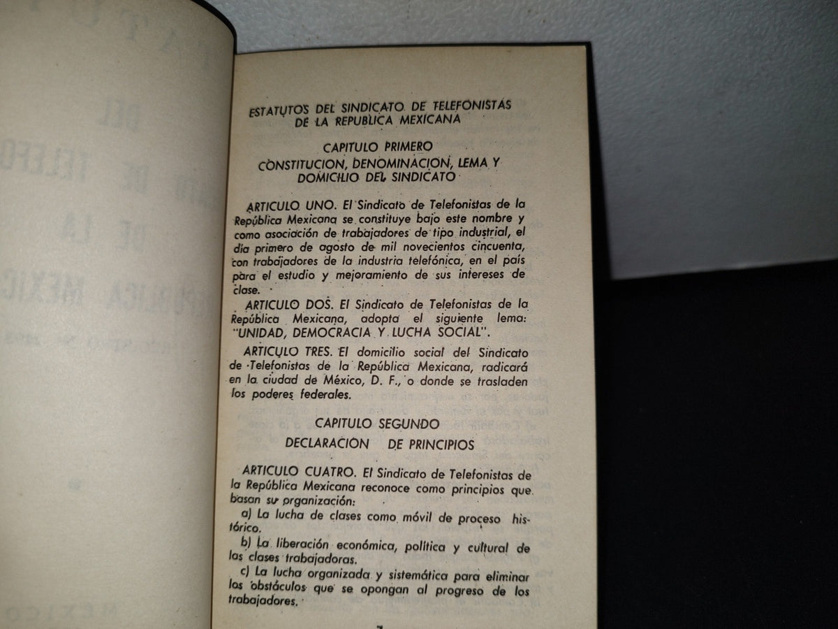 78- Estatuto Del Sindicato De Telefonistas De La República Mexicana - 1976