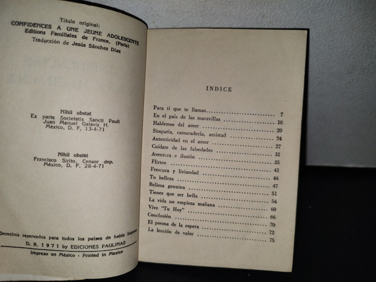78- Confidencias A Una Muchacha - Pauline Le Cormier - Ediciones Paulinas - Primera Edición 1971