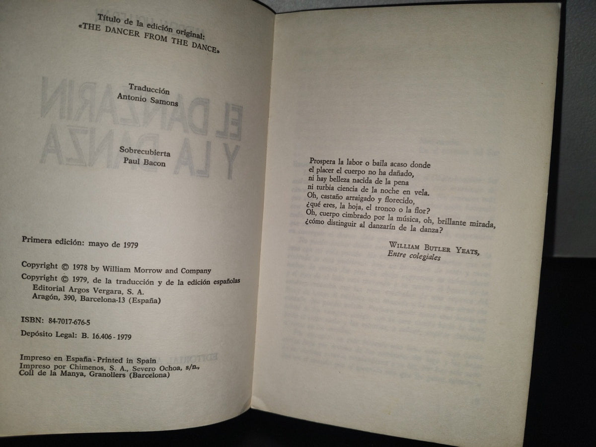 84- El Danzarín Y La Danza - Andrew Holleran - Primera Edición 1979