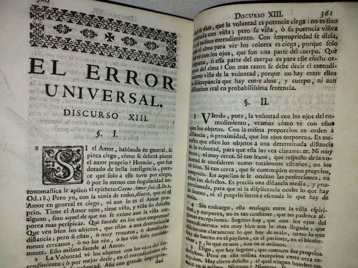 59- Theatro Crítico Universal O Discursos Varios. Tomo Sexto, Fray Benito Gerónimo - 1751