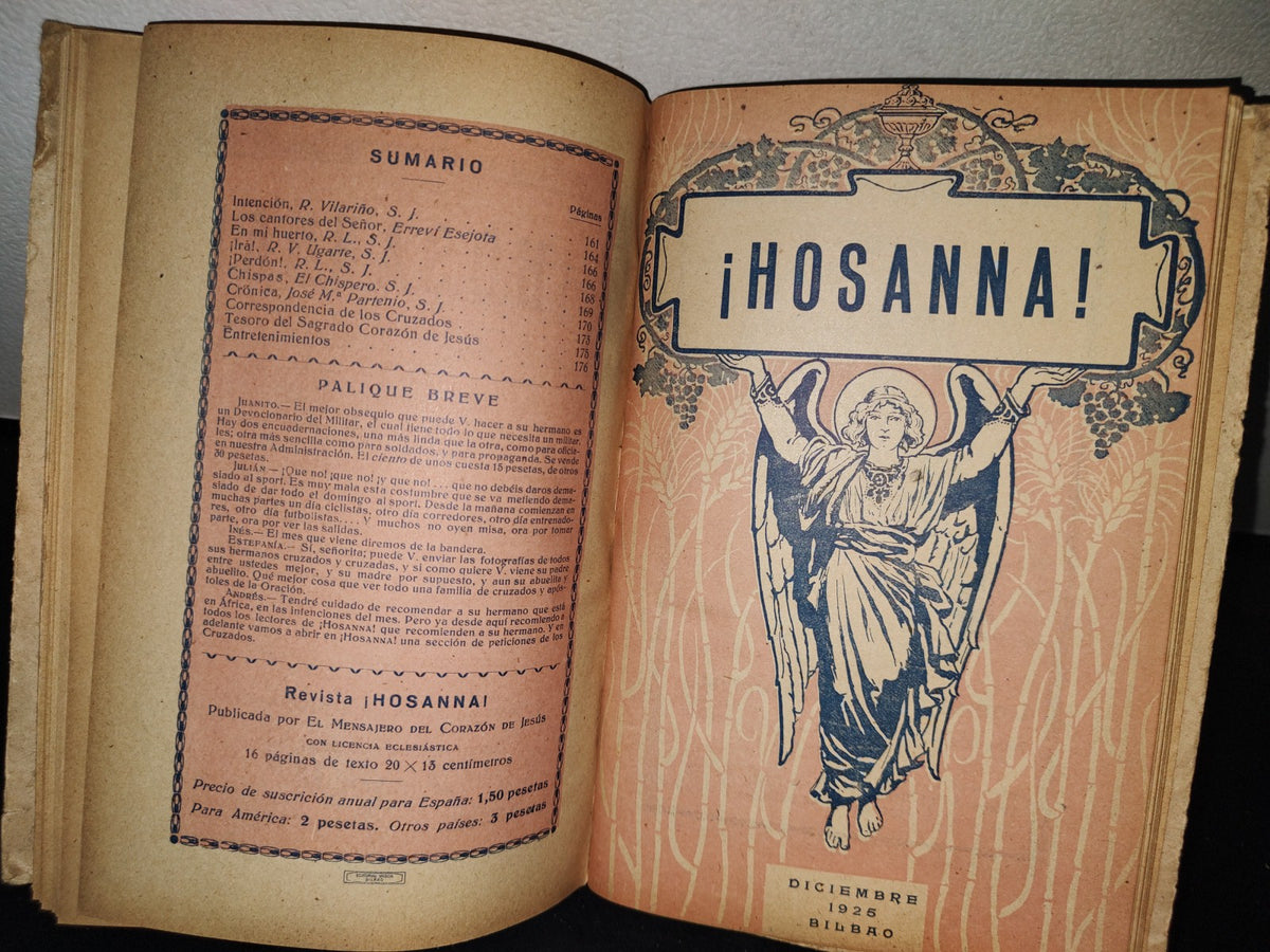 23- Compilación De Antiguas Revistas Católicas ¡Hosanna! - Los 12 Números Del Año 1925