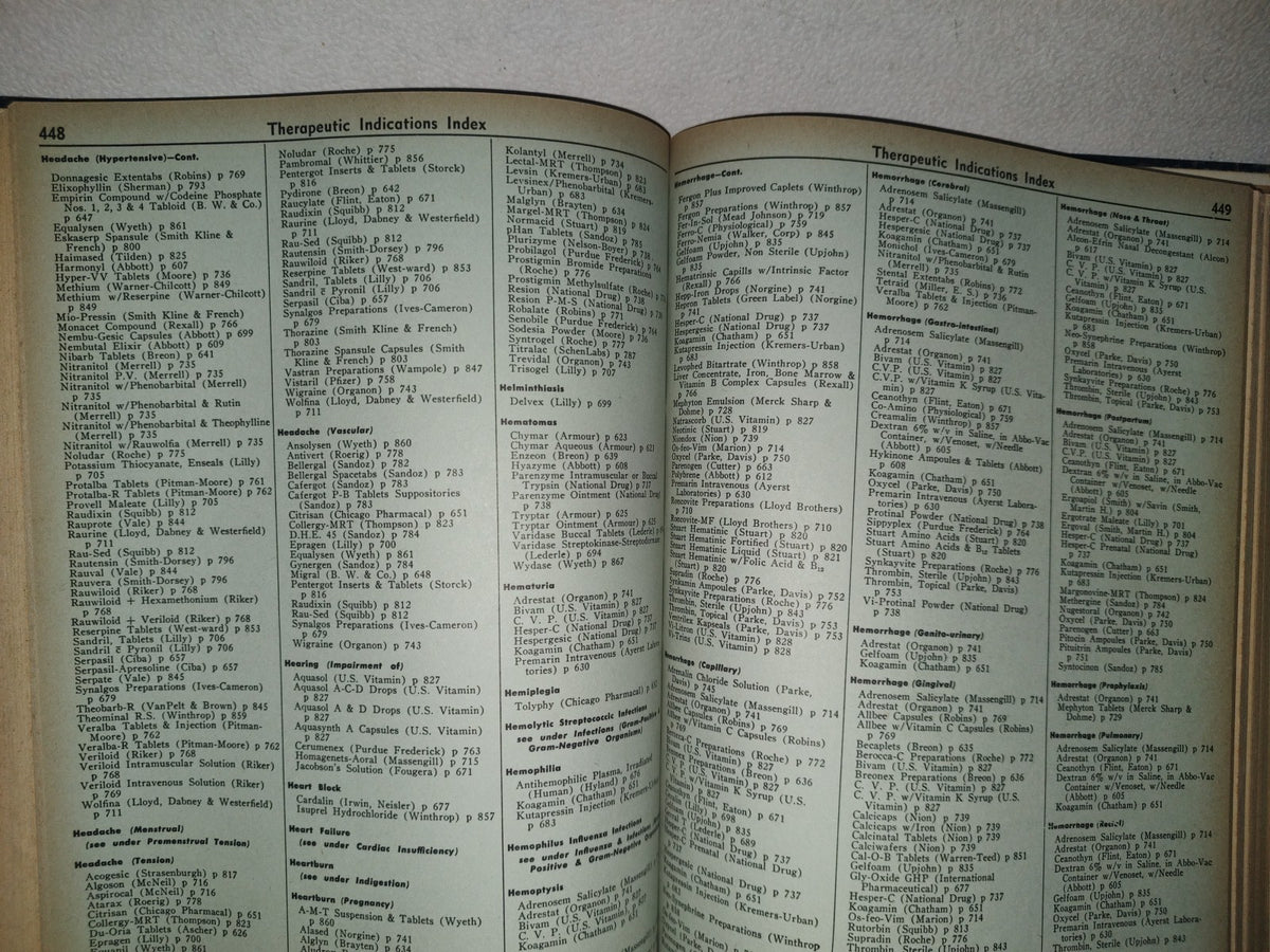132- Physician'S Desk Reference To Pharmaceutical Specialties And Biologicals - 1958