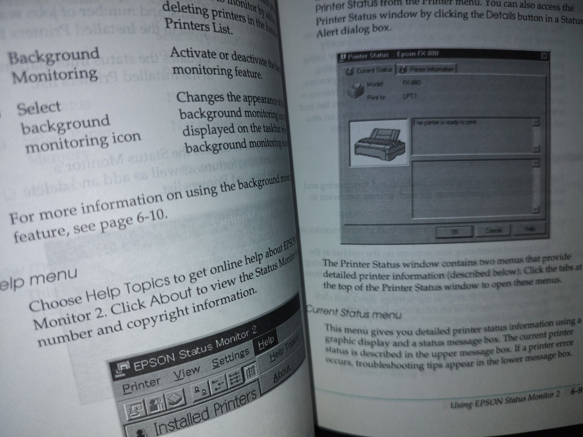 23- Manual De Impresora. Epson 9-Pin Dot Matrix Printer. Fx-880/Fx-1180. User'S Guide - 1998
