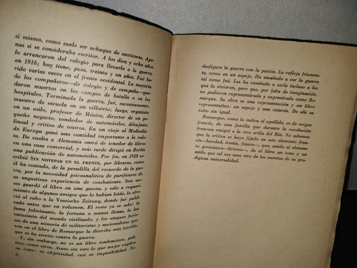 64- Sin Novedad En El Frente - Erich María Remarque - Editorial España, Madrid. 1930