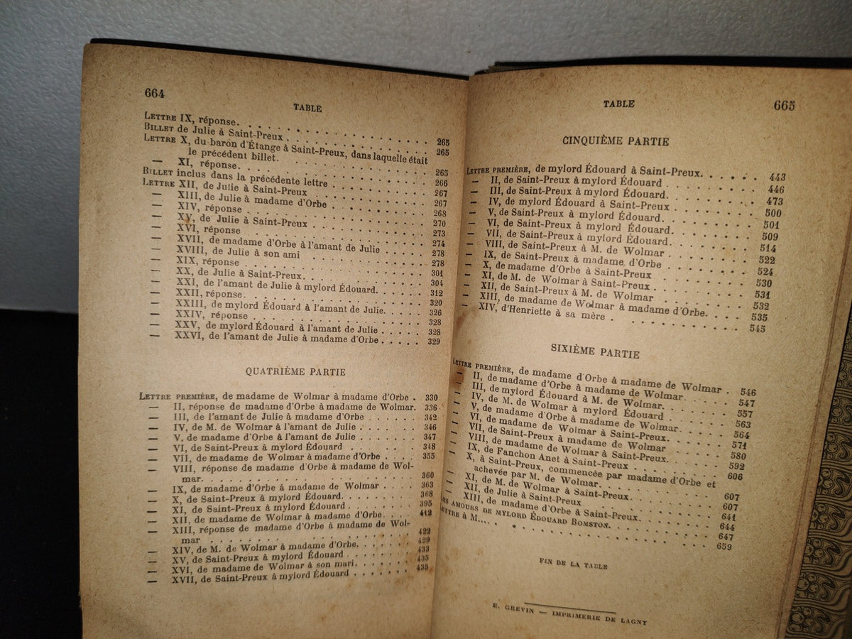 63- Julie Ou La Nouvelle Héloïse. Lettres De Deux Amants - J. J. Rousseau - 1900'S