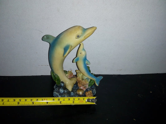 A2- Figura De Resina, Delfines Jugueteando - 90'S