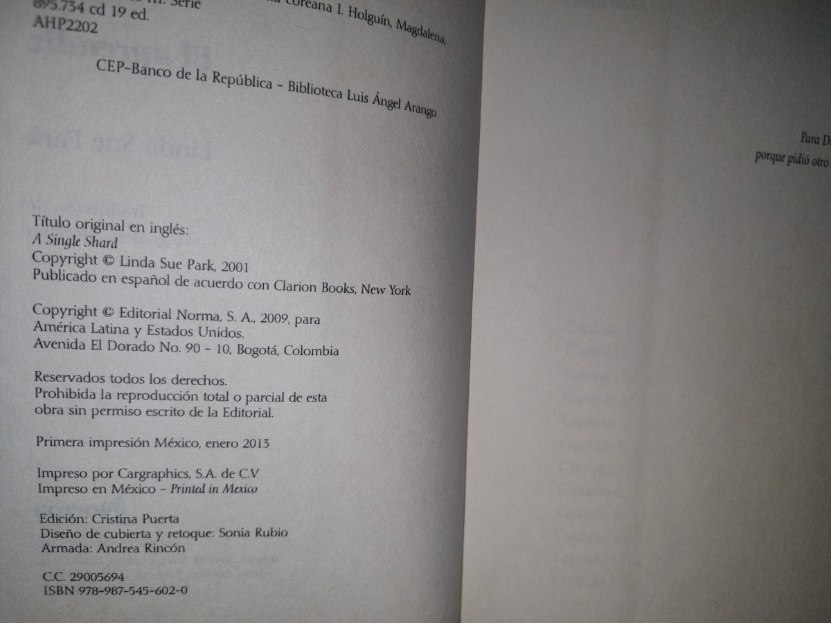 64- El Aprendiz - Linda Sue Park - Editorial Norma