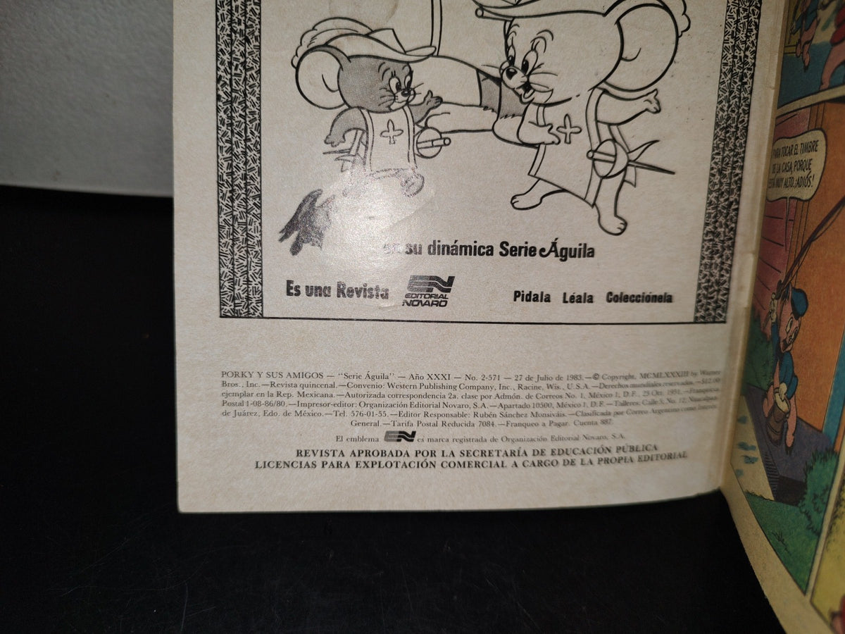 124- Cómic Porky Y Sus Amigos. Serie Águila. Editorial Novaro - Año XXXI, No. 2,571 Julio 1983