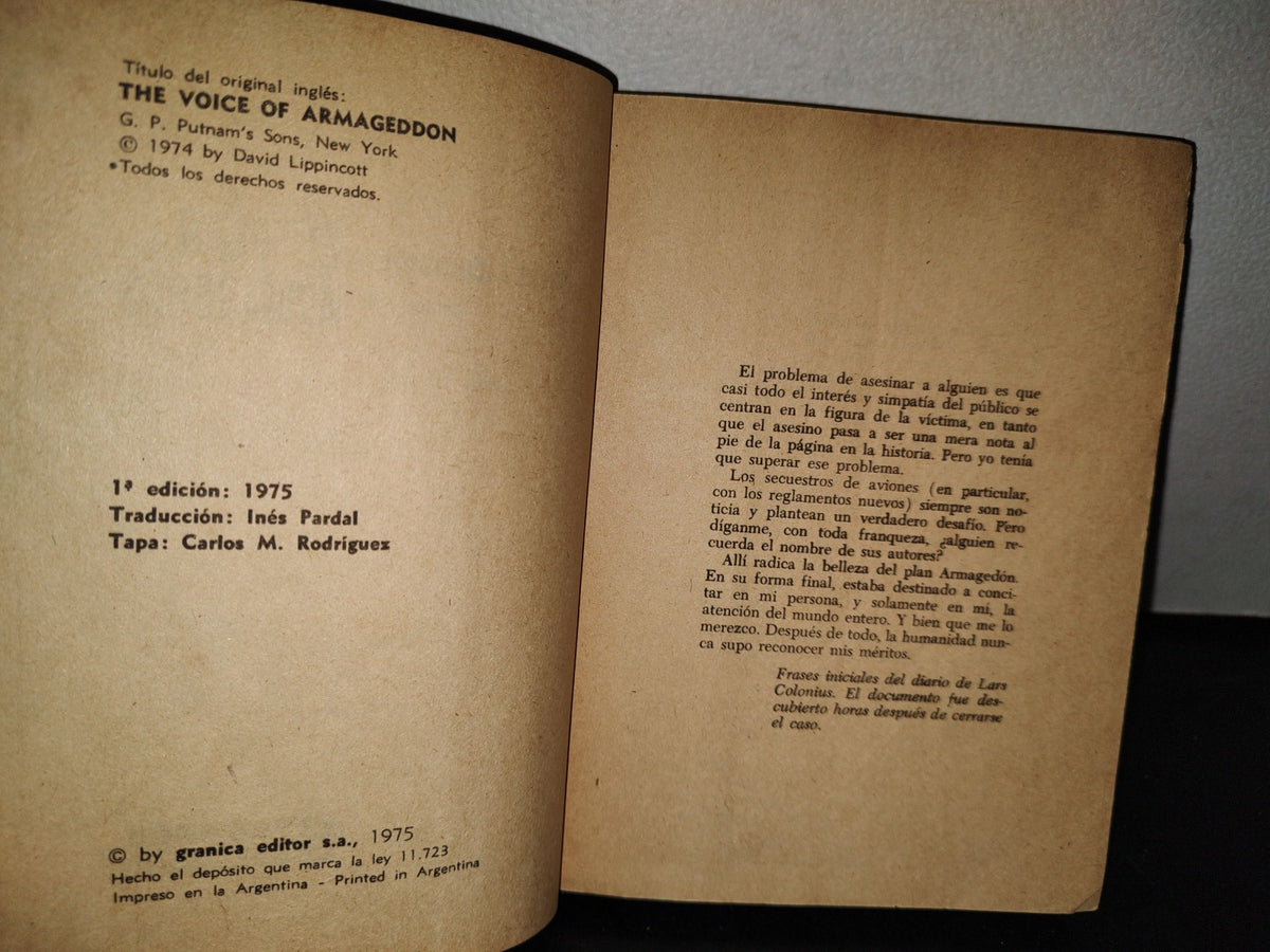 38- El Plan Armagedon - David Lippincott - Primera Edición 1975