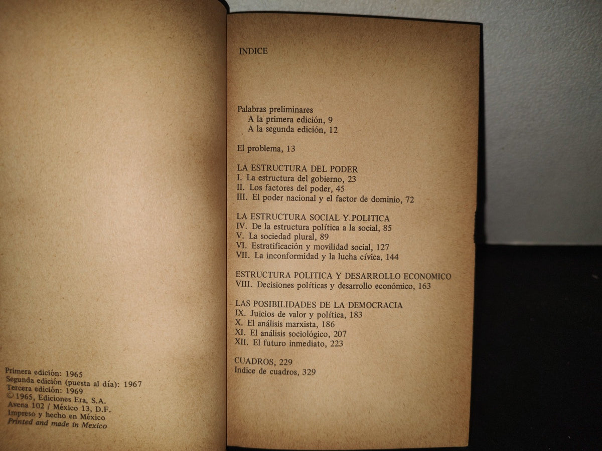 215- La Democracia En México - Pablo González Casanova. Serie Popular Era - 1969