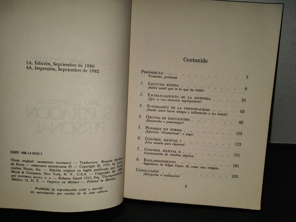 99- Libro Completo De Superación Personal - Gary D. Yanker Y Jack White - Editorial Diana, 1982
