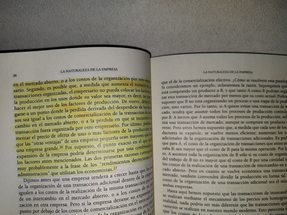 100- La Naturaleza De La Empresa. Orígenes, Evolución Y Desarrollo - Oliver E. Williamson - Fondo De Cultura Económica, Primera Edición En Español 1996