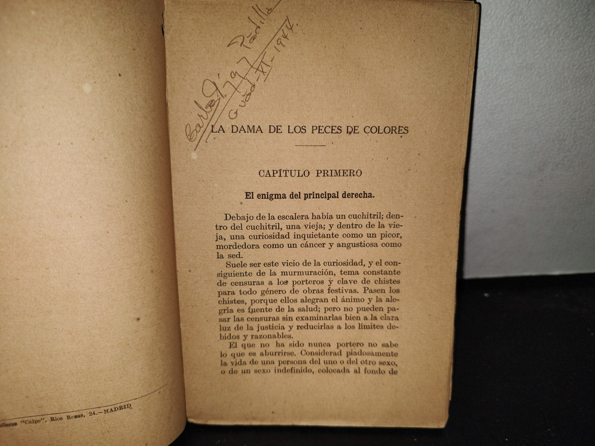 65- La Dama De Los Peces De Colores - Tirso Medina - LOS HUMORISTAS, CALPE - Primera Edición 1924