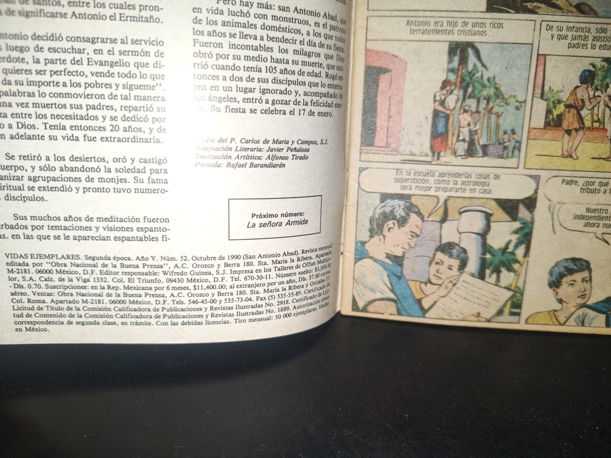 114- Vidas Ejemplares: San Antonio Abad - No. 52, Octubre 1990