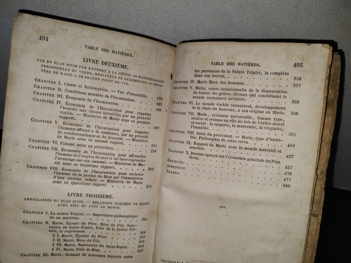 63- Francés. La Vierge Marie Et Le Plain Divin - Auguste Nicolas. 1Re. Partie - 1857