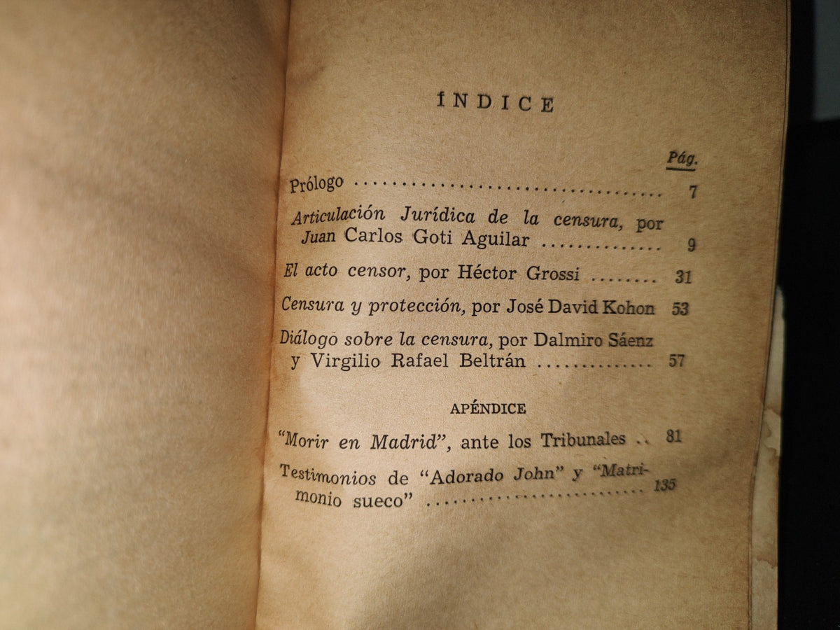 219- La Censura En El Cine - Héctor Grossi... - Ediciones Líbera. Buenos Aires, 1966