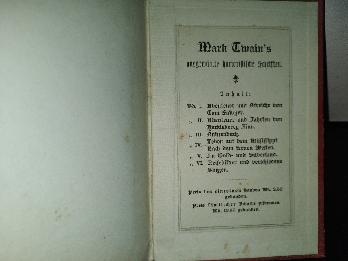 124- Skizzenbuch - Mark Twain, Band 3 - Stuttgart, Verlag Von Robert Lutz - Stuttgart 1895