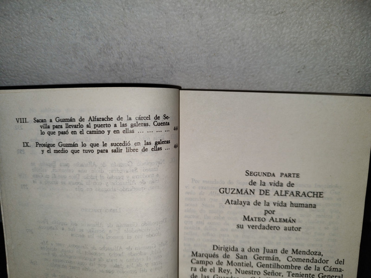 202- Guzmán De Alfarache I Y II - Mateo Alemán. Edición De Benito Brancaforte, Rei México. Letras Hispánicas - Primera Edición, México, 1990