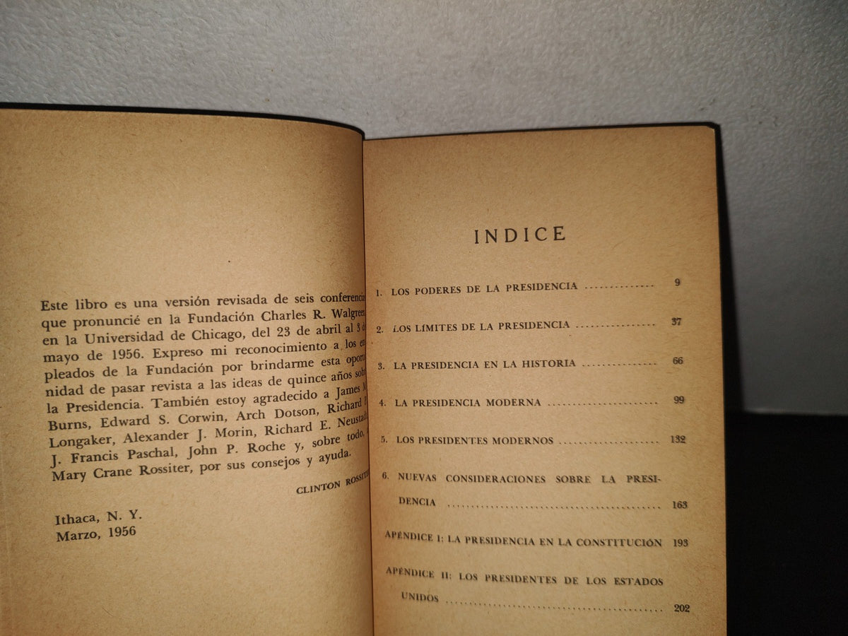 83- La Presidencia De Los Estados Unidos - Clinton Rossiter - Primera Edición 1965