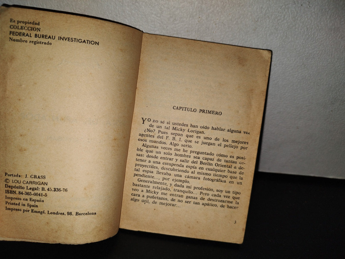 124- Federal Bureau Nvestigation. Pista: El Apuntador - Lou Carrigan - Producciones Editoriales 70'S