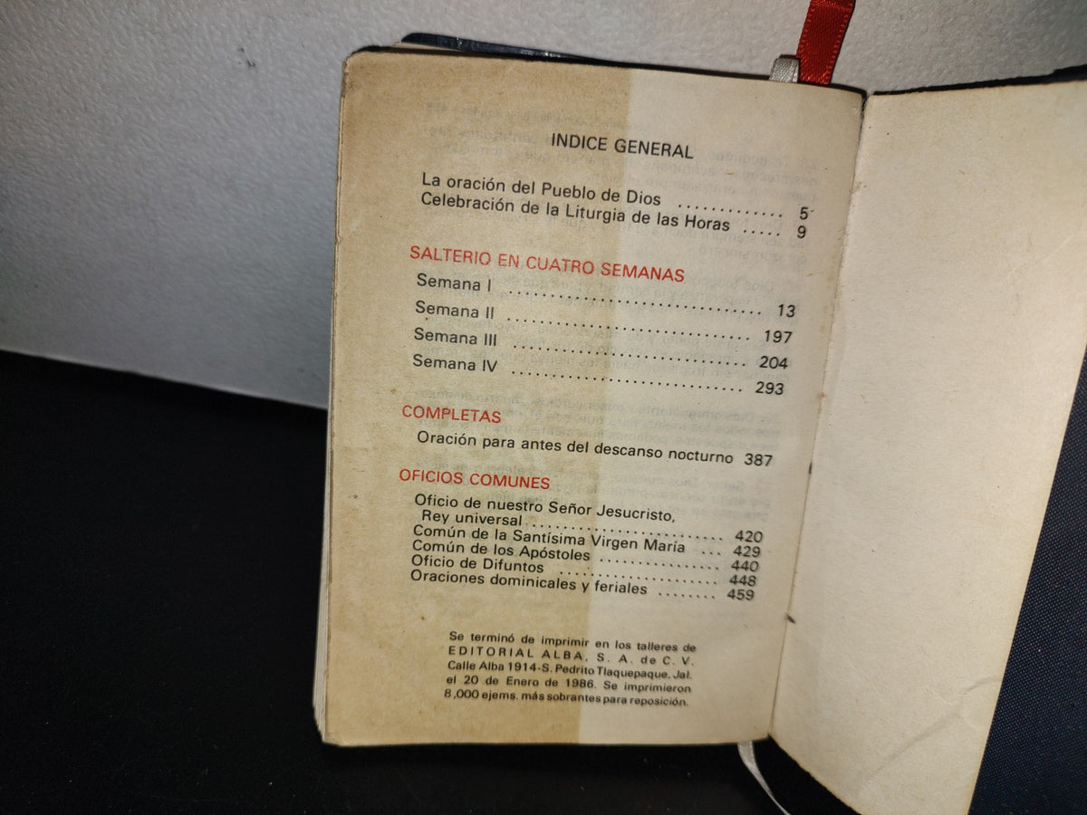 101- Liturgia De Las Horas Del Pueblo. Laudes, Vísperas Y Completas - Editorial Alba, S. A. De C. V., 1986