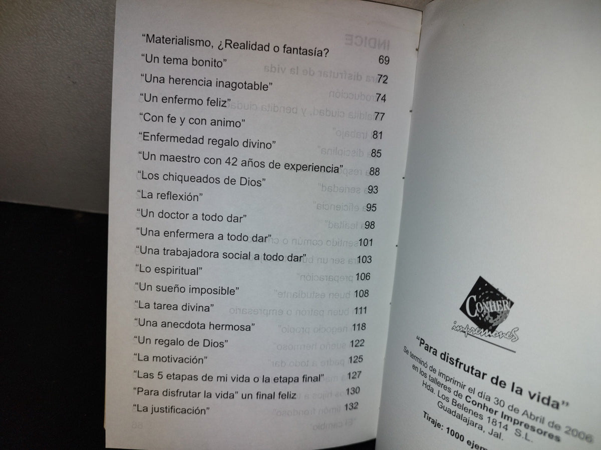 197- Para Disfrutar La Vida - Conher Impresores, 2006