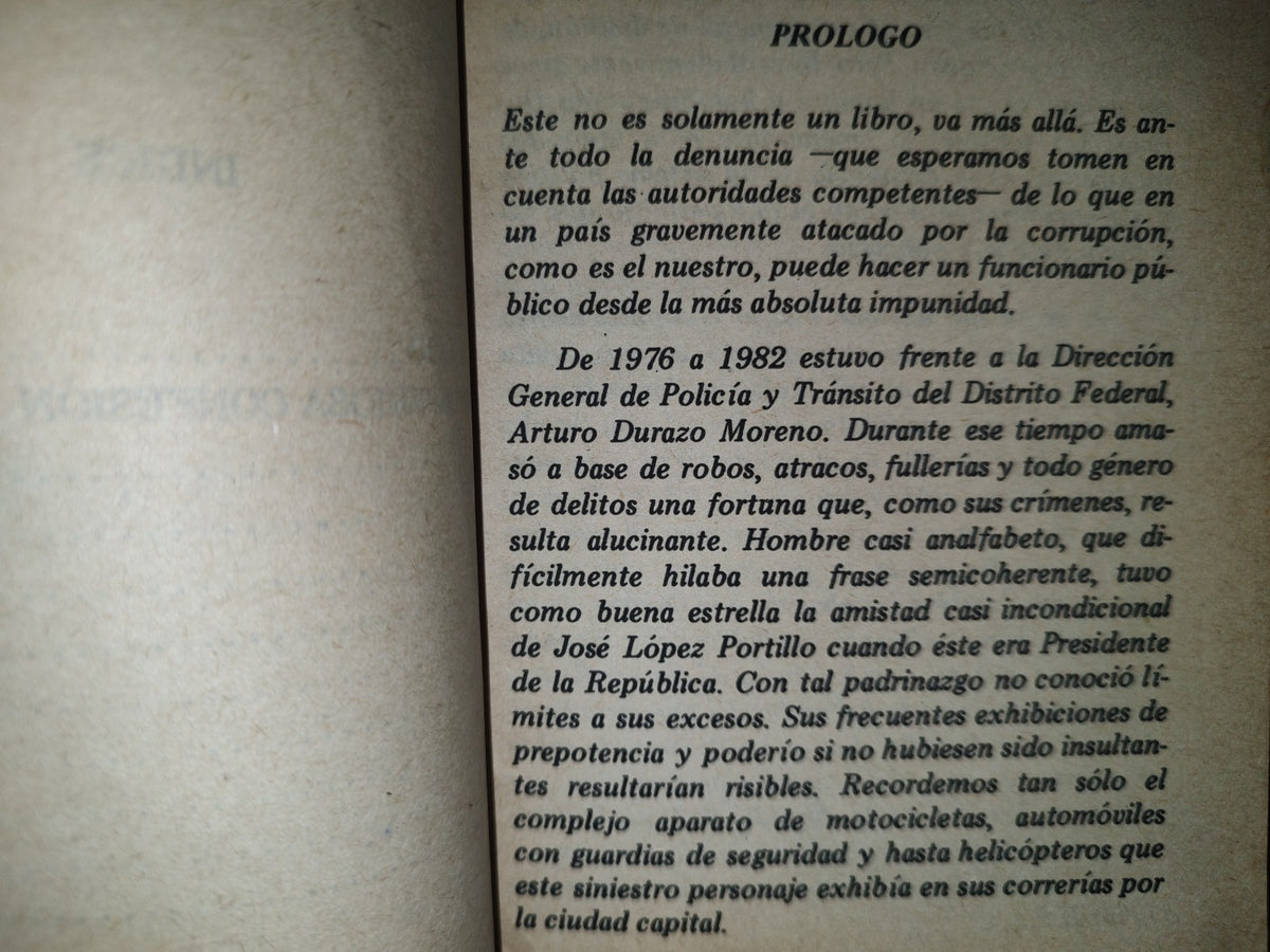 211- Lo Negro Del Negro Durazo - José González G. - Editorial Posada - 1983