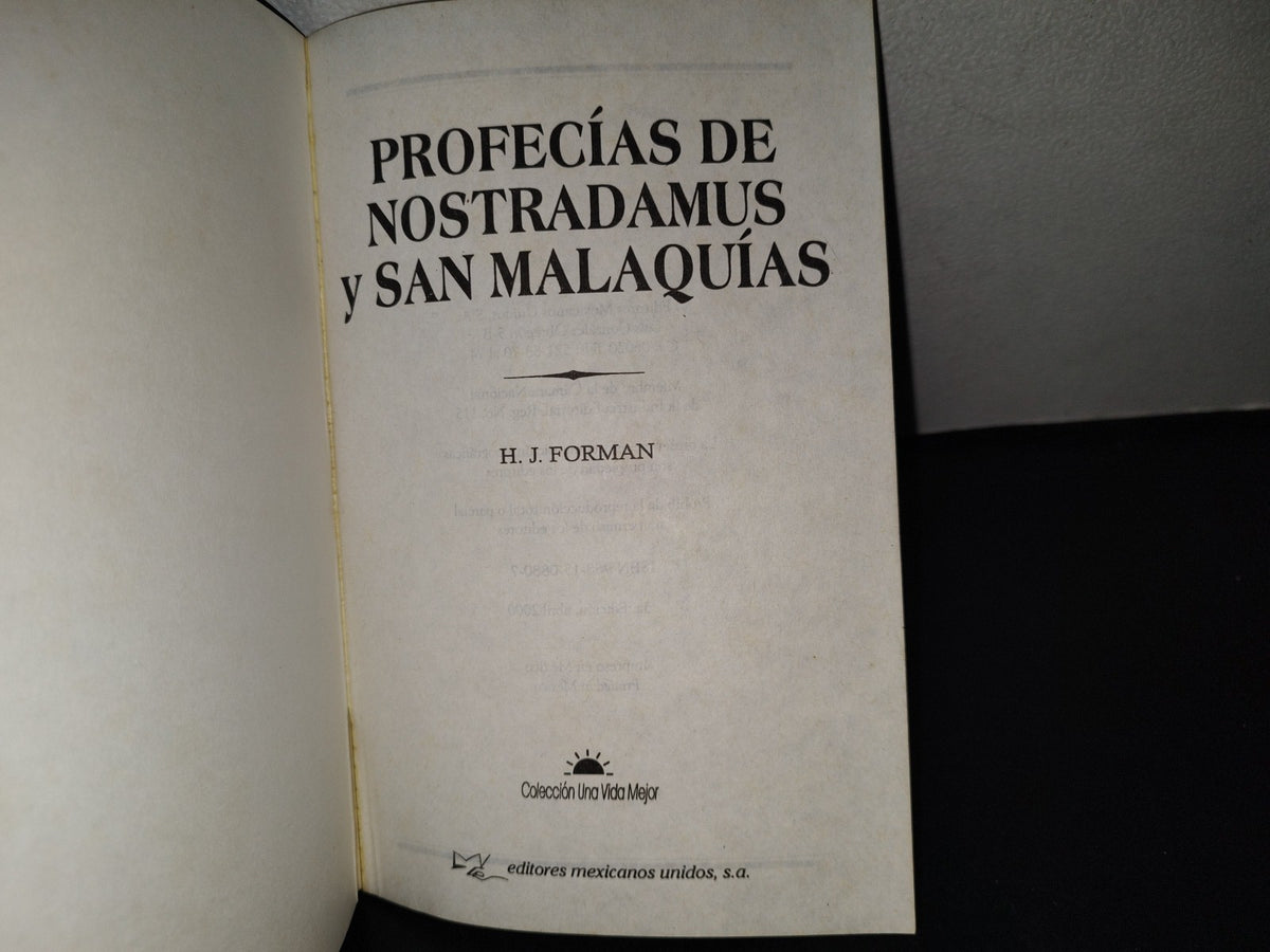 143- Profecías De Nostradamus Y San Malaquías - H. J. Forman