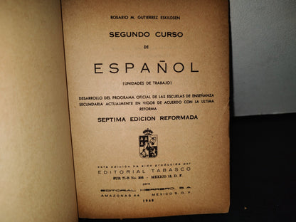 188- Segundo Curso De Español. Rosario M. Gutiérrez Eskildsen - Editorial Herrero 1968