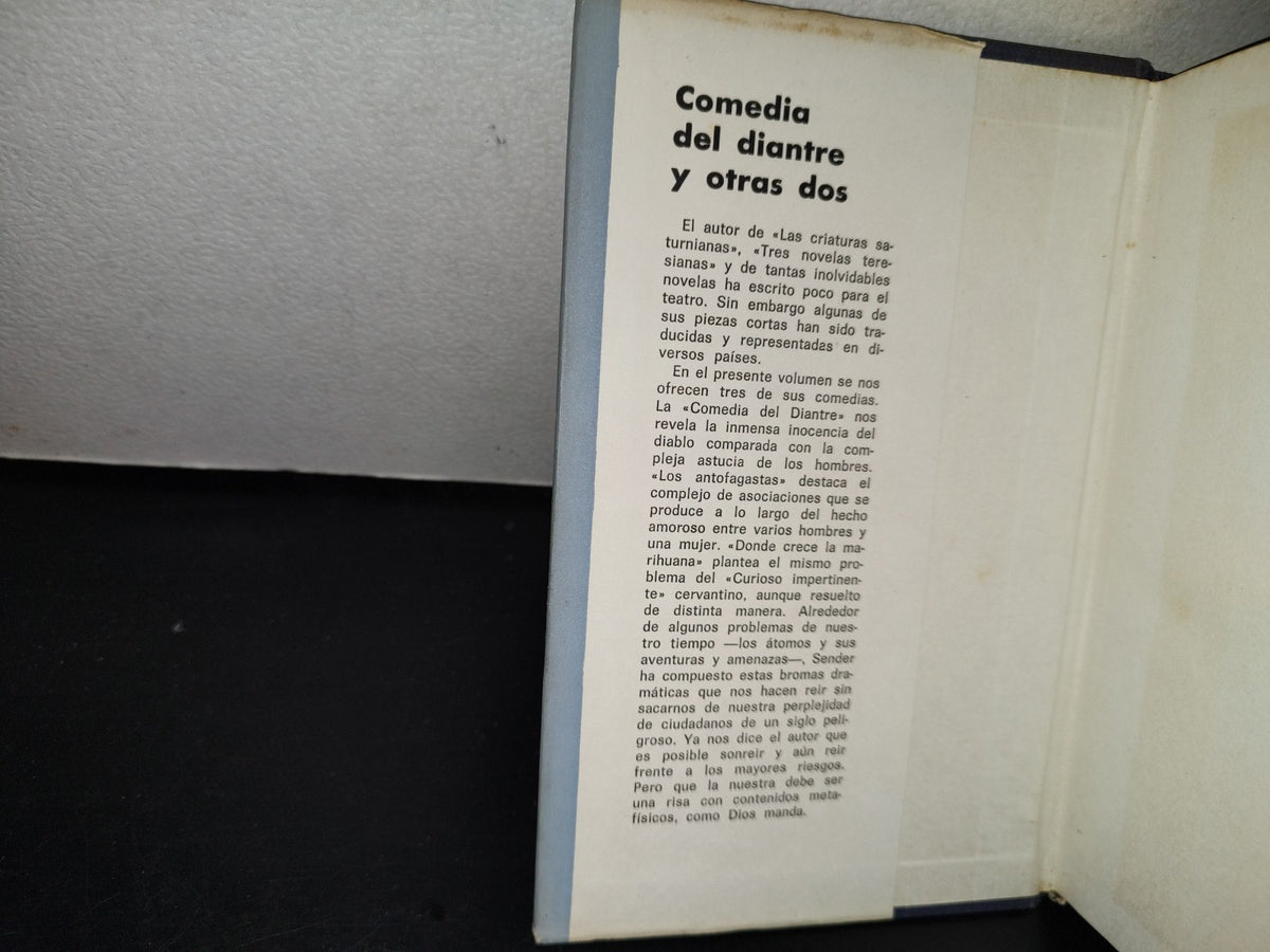 124- Comedia Del Diantre Y Otras Dos - Ramón J. Sender - Ediciones Destino - Primera Edición 1969