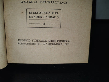 93- El Paraíso En La Tierra O El Misterio Eucarístico. Tomo Ii. Biblioteca Del Orador Sagrado 1921