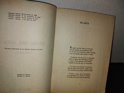 100- Diario Del Agua - Manuel Benítez Carrasco - 1977 - Firmado