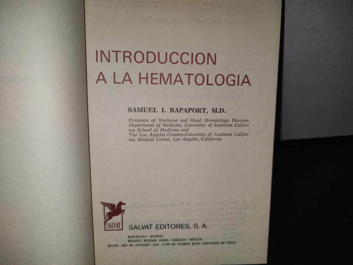 93- Introducción A La Hematología - Samuel I. Rapaport