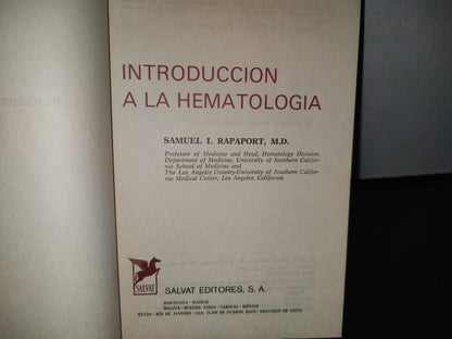 93- Introducción A La Hematología - Samuel I. Rapaport