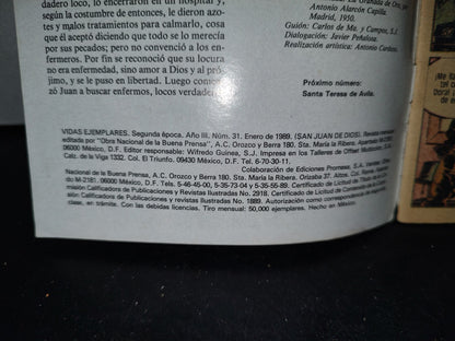 68- Vidas Ejemplares. San Juan De Dios - Año Iii, Núm. 31, Enero De 1989