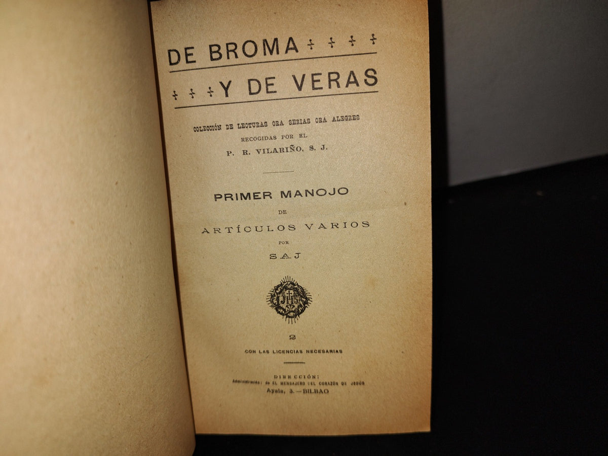 65- De Broma Y De Veras. Varias Obras De P. Villariño - 1900'S