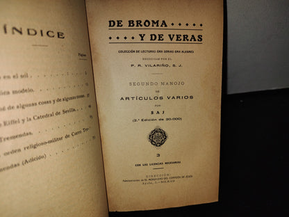 65- De Broma Y De Veras. Varias Obras De P. Villariño - 1900'S
