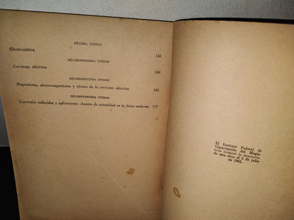 143- Física. Cuaderno De Trabajo. S. Mosqueira. Secretaría De Educación Pública, México, 1A. E. 1961
