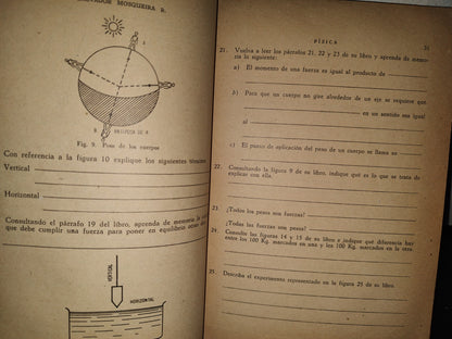 143- Física. Cuaderno De Trabajo. S. Mosqueira. Secretaría De Educación Pública, México, 1A. E. 1961