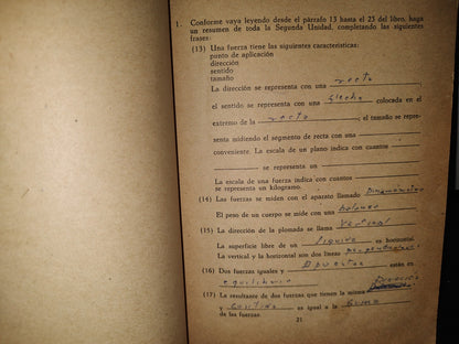 143- Física. Cuaderno De Trabajo. S. Mosqueira. Secretaría De Educación Pública, México, 1A. E. 1961