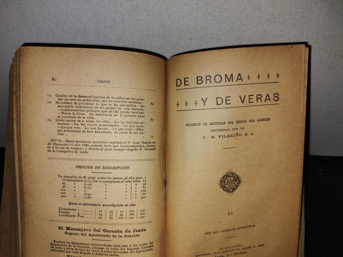 65- De Broma Y De Veras. Varias Obras De P. Villariño - 1900'S