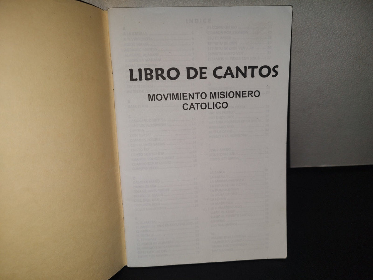 196- Libro De Cantos. Movimiento Misionero Católico