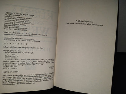 174- Russia And The West. Gorbachev And The Politics Of Reform - Jerry Hough - 1988