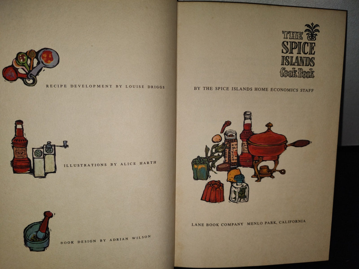 174- The Spice Islands Cookbook - Lane Book Company - First Printing October 1961