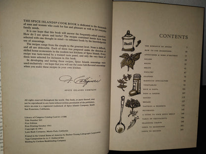 174- The Spice Islands Cookbook - Lane Book Company - First Printing October 1961