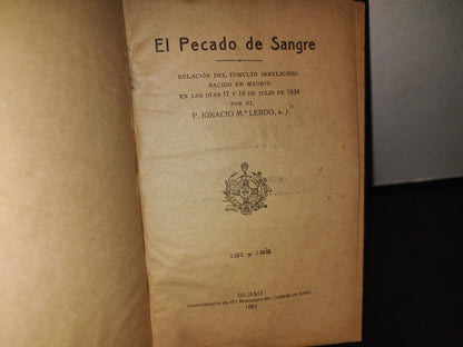 166- De Broma Y De Veras. Varias Obras. El Pecado De Sangre - P. Ignacio Ma. Lerdo - 1921
