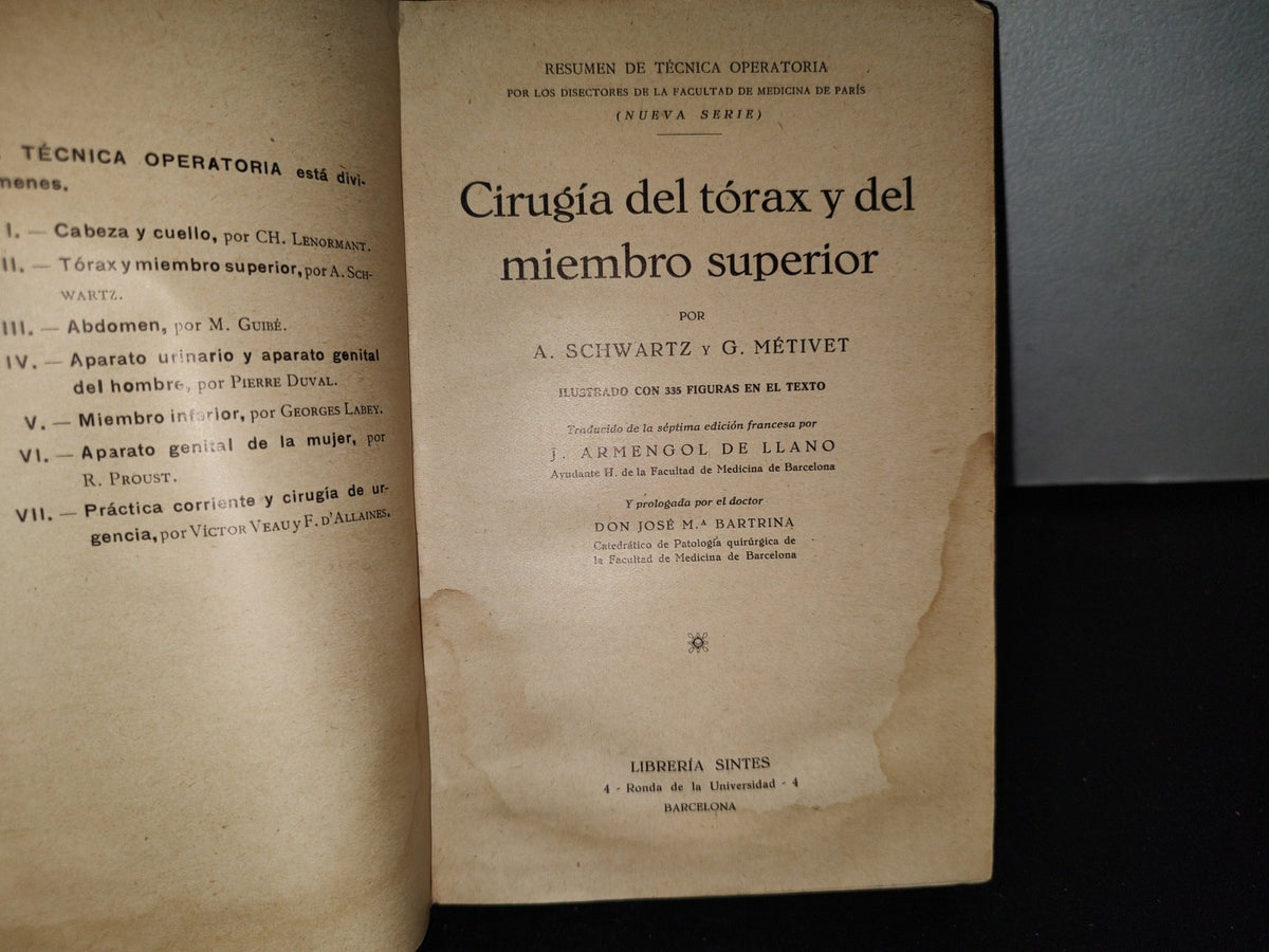 64- Cirugía Del Tórax Y Del Miembro Superior - A. Schwartz Y G. Métivet - 1933