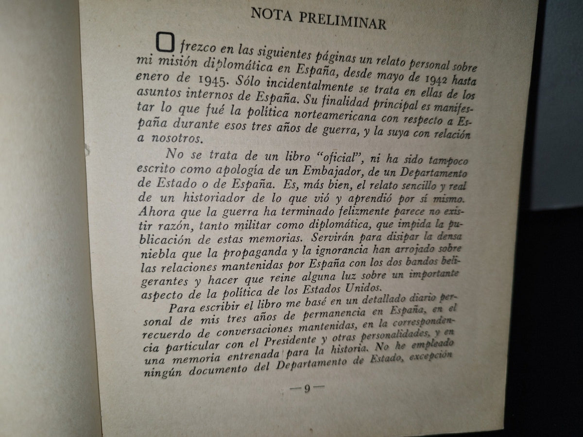 91- Misión De Guerra En España - Carlton J. H. Hayes - Editorial Jus, México, 1946