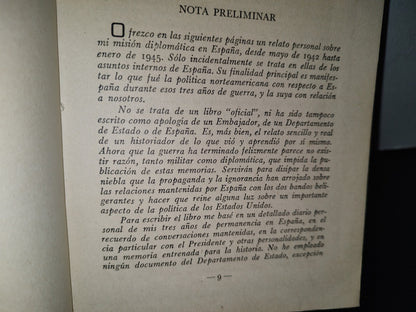 91- Misión De Guerra En España - Carlton J. H. Hayes - Editorial Jus, México, 1946