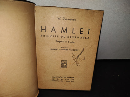 54- Hamlet. Príncipe De Dinamarca - W. Shakespeare - Editorial Araujo - 50'S